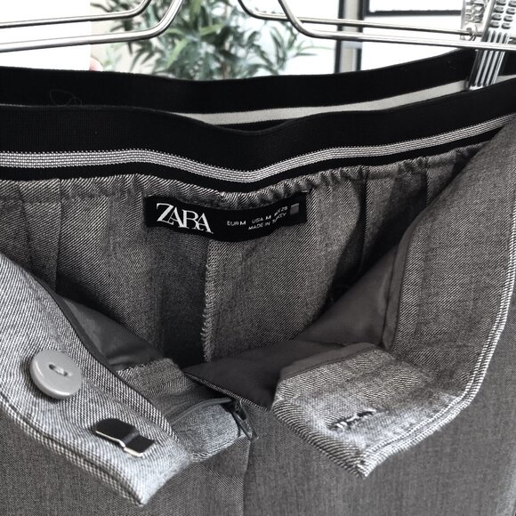 Zara 1960s Style Cigarette Ankle Pant in Grey/Black/White Size M - 26 / 27 - Picture 6 of 6